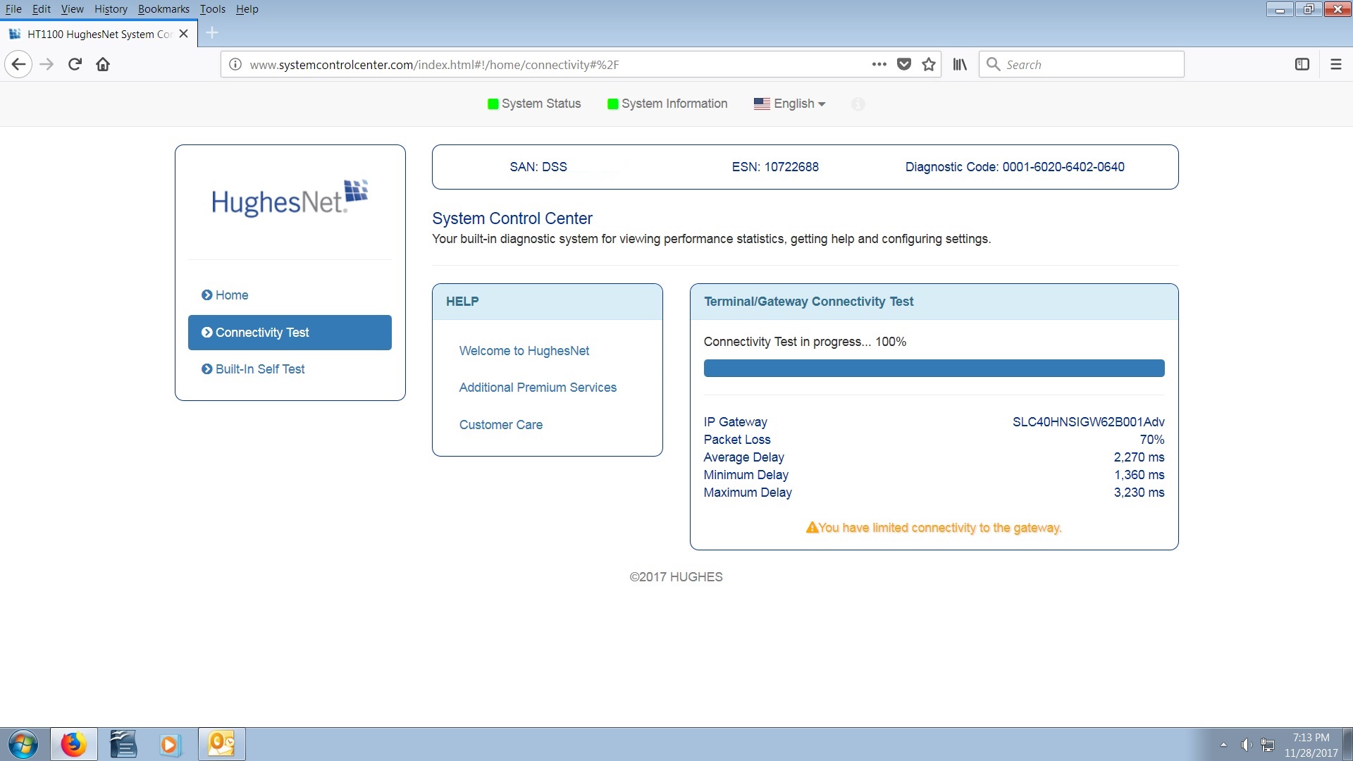 Solved: Gateway And Acceleration Problems - Hughesnet Community - 87797