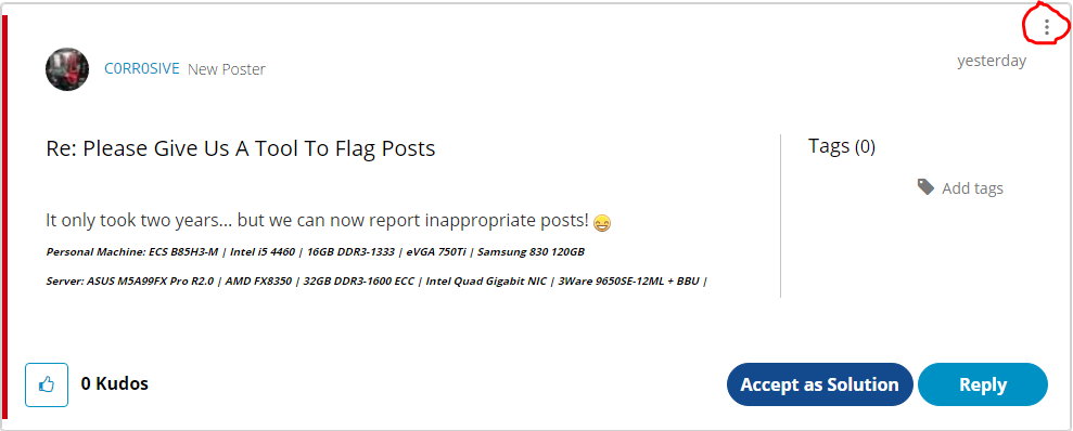 How to flag inappropriate posts