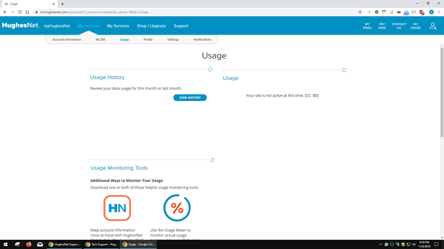 MyAccount Site Issues... - HughesNet Community - 116215